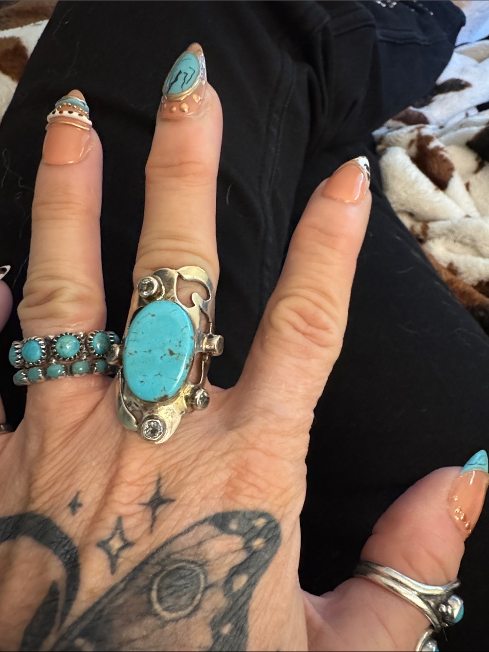 Turquoise Stone 925 Silver with accent stones Ring